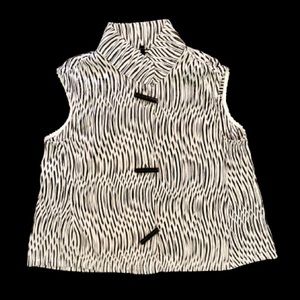 I. C by Connie K Vest, Women’s Large, Striped Black & White, Sheer